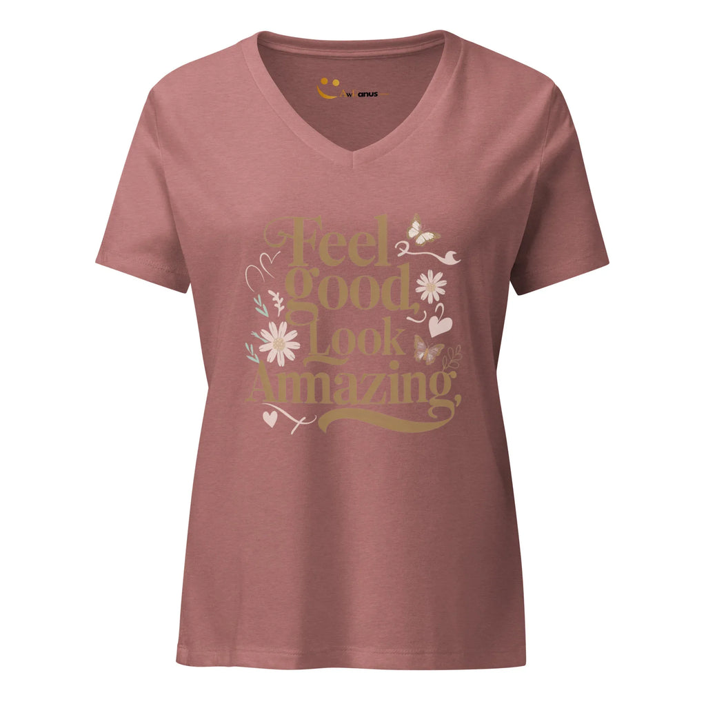 Women’s Relaxed V-Neck T-Shirt | Feel Good Look Amazing - AwRans Clothing
