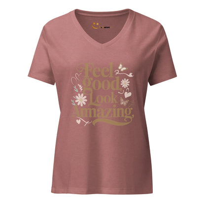 Women’s Relaxed V-Neck T-Shirt | Feel Good Look Amazing - AwRans Clothing