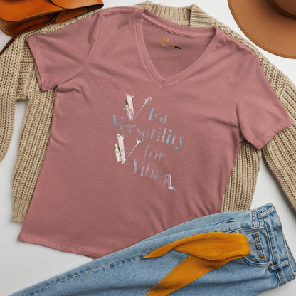 Women’s Relaxed V-Neck T-Shirt | V For Versatility,For Vibe - AwRans Clothing
