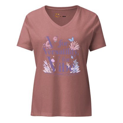 Women’s Relaxed V-Neck T-Shirt | V For Versatility,For Vibe - AwRans Clothing