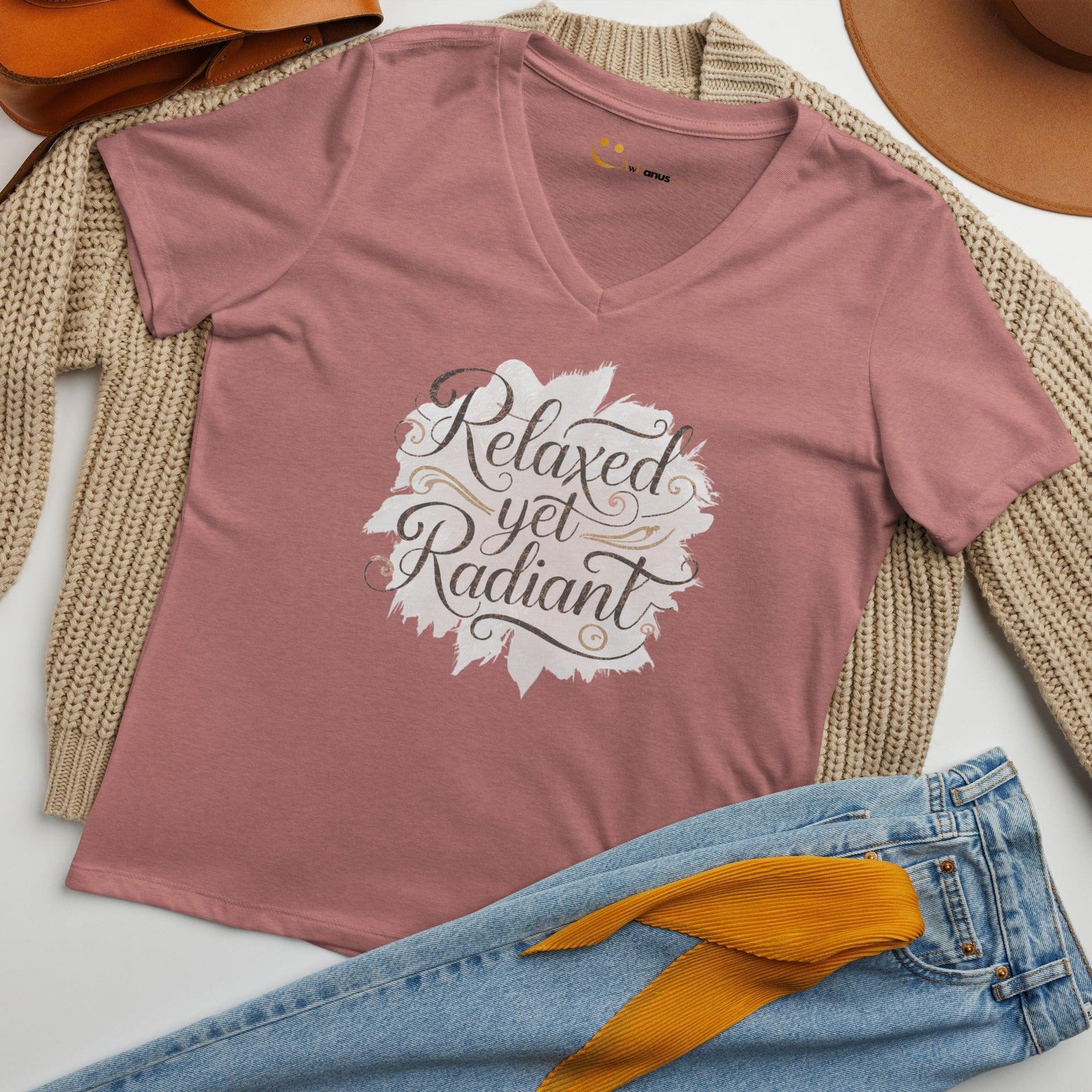 Women’s Relaxed V-Neck T-Shirt | Relaxed Yet Radiant - AwRans Clothing