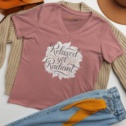 Women’s Relaxed V-Neck T-Shirt | Relaxed Yet Radiant - AwRans Clothing