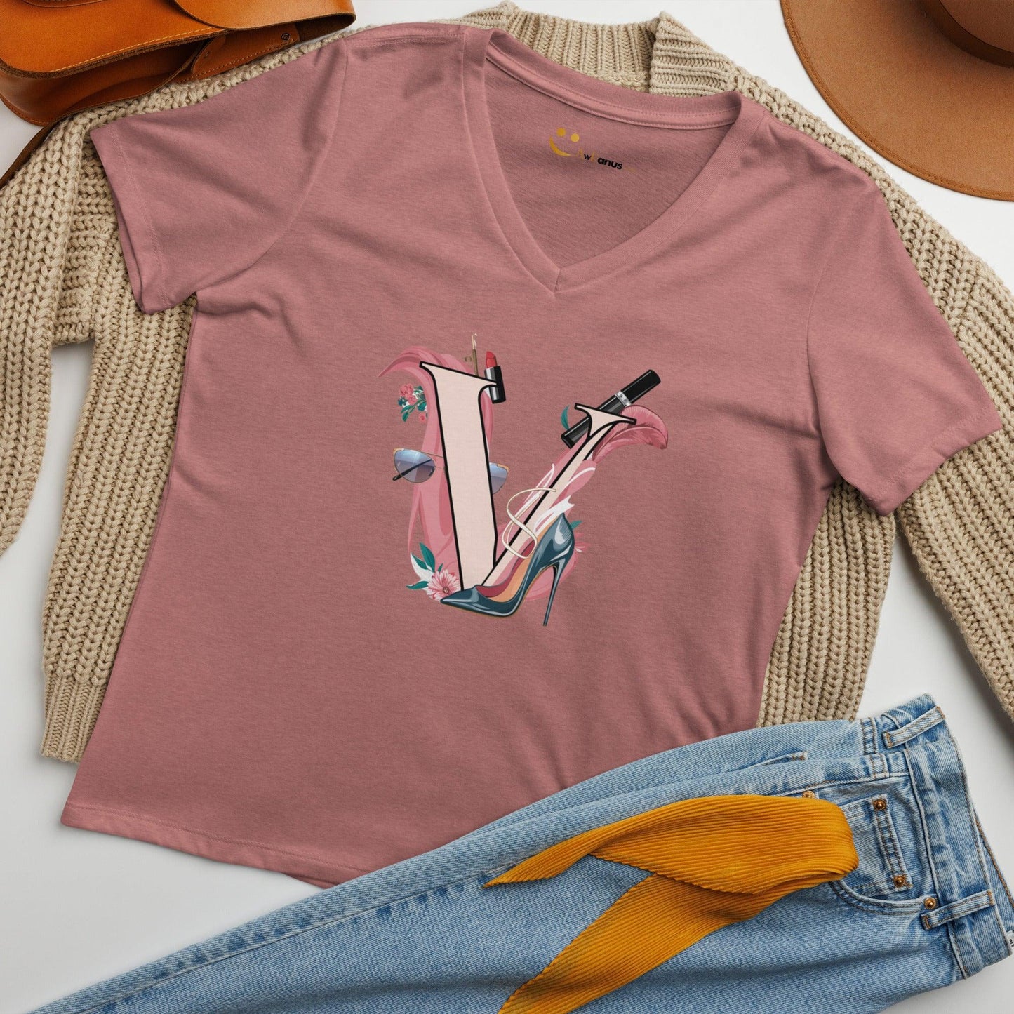 Women’s Relaxed V-Neck T-Shirt | V - AwRans Clothing
