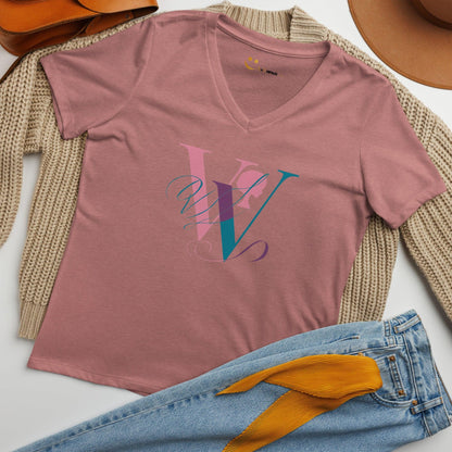 Women’s Relaxed V-Neck T-Shirt | W - AwRans Clothing