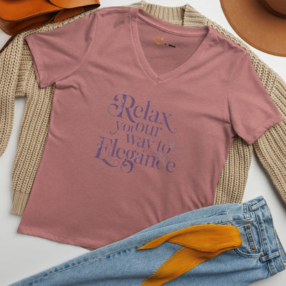 Women’s Relaxed V-Neck T-Shirt | Relax Your Way To Elegnce - AwRans Clothing