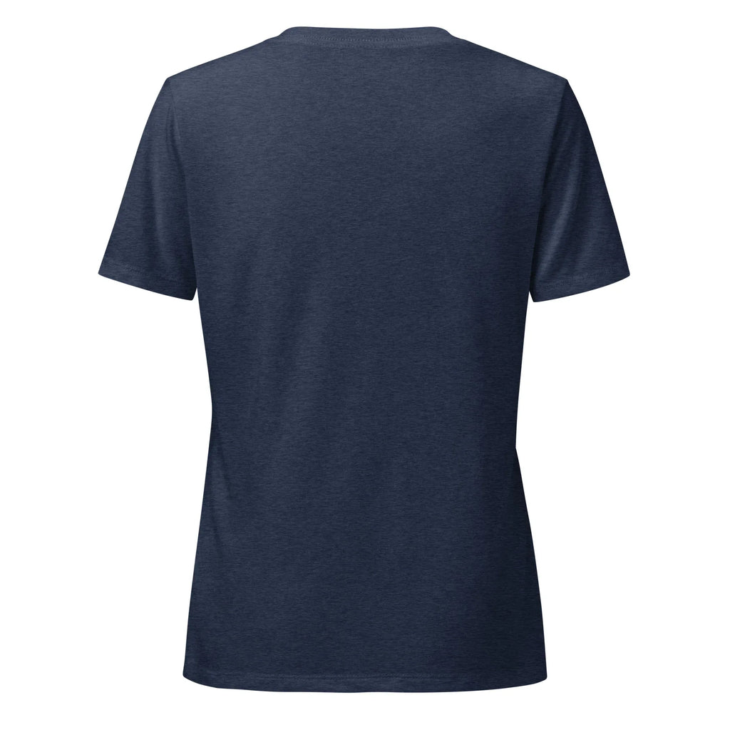 Women’s Relaxed V-Neck T-Shirt | Feel Good Look Amazing T-Shirts AwRans Clothing womens-relaxed-v-neck-t-shirt-heather-navy-back-67a56d276e5e2
