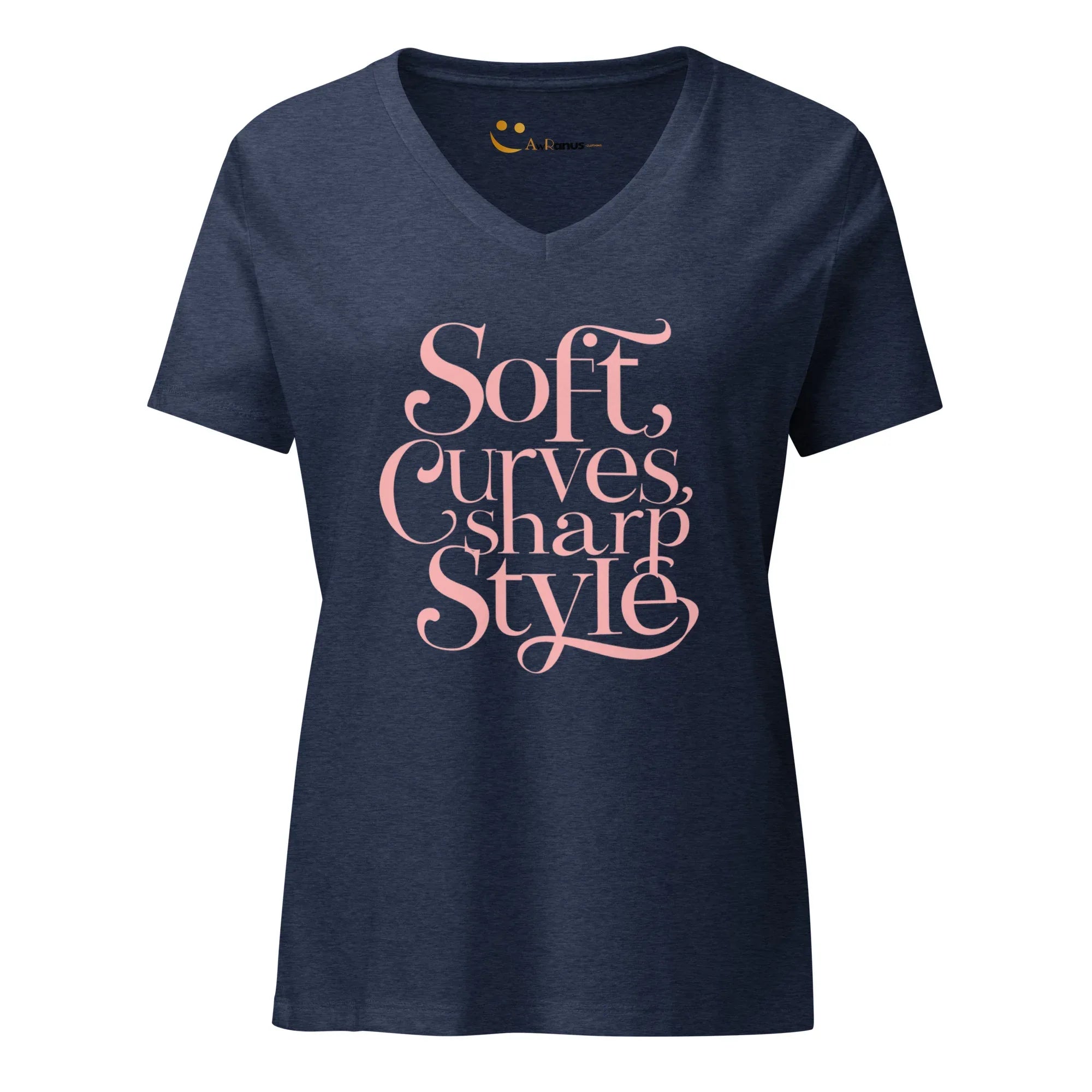 Women’s Relaxed V-Neck T-Shirt | Soft Curves Sharp Style - AwRans Clothing