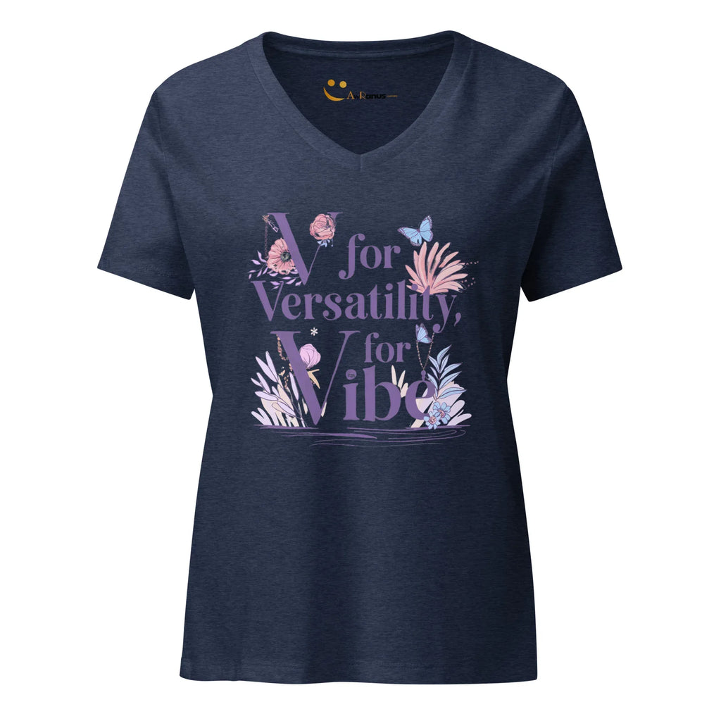 Women’s Relaxed V-Neck T-Shirt | V For Versatility,For Vibe - AwRans Clothing
