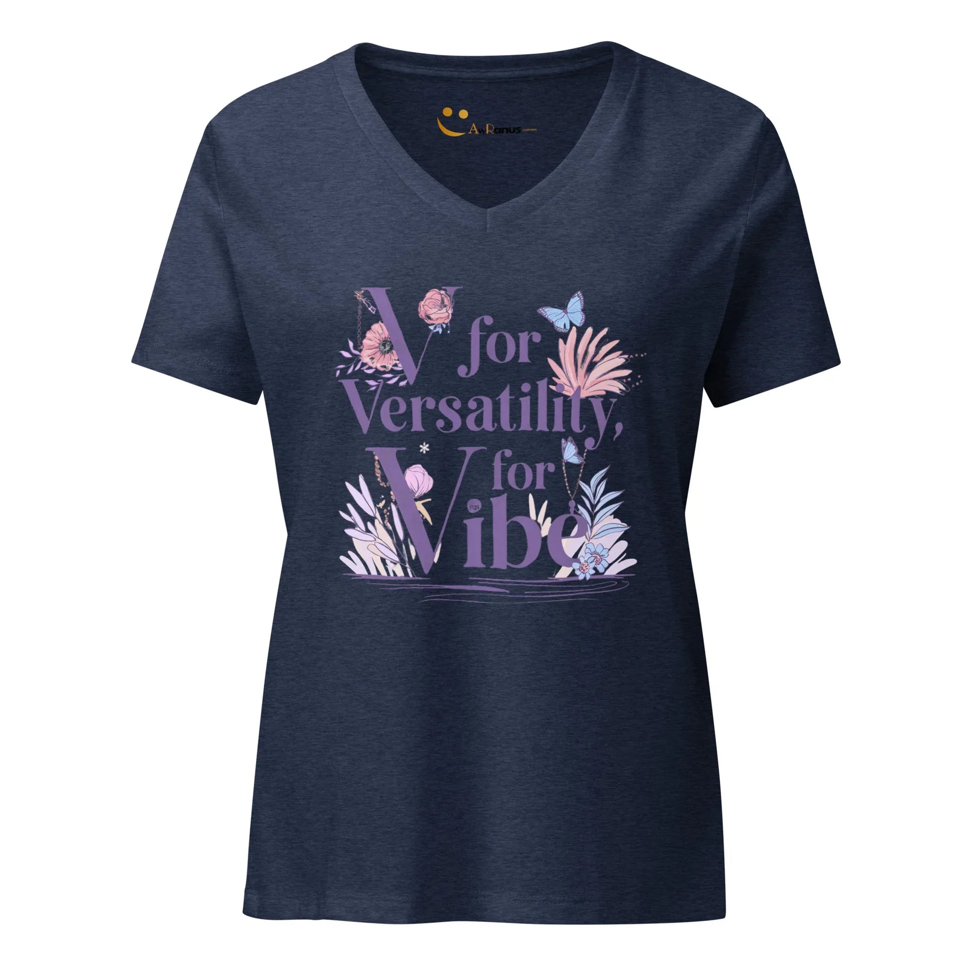 Women’s Relaxed V-Neck T-Shirt | V For Versatility,For Vibe - AwRans Clothing