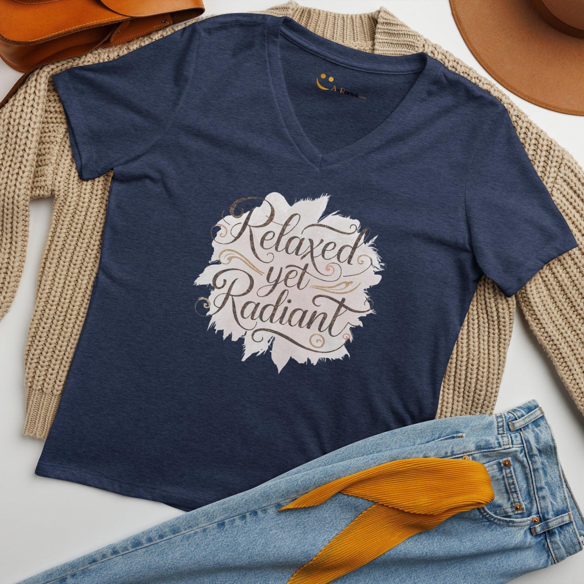Women’s Relaxed V-Neck T-Shirt | Relaxed Yet Radiant - AwRans Clothing