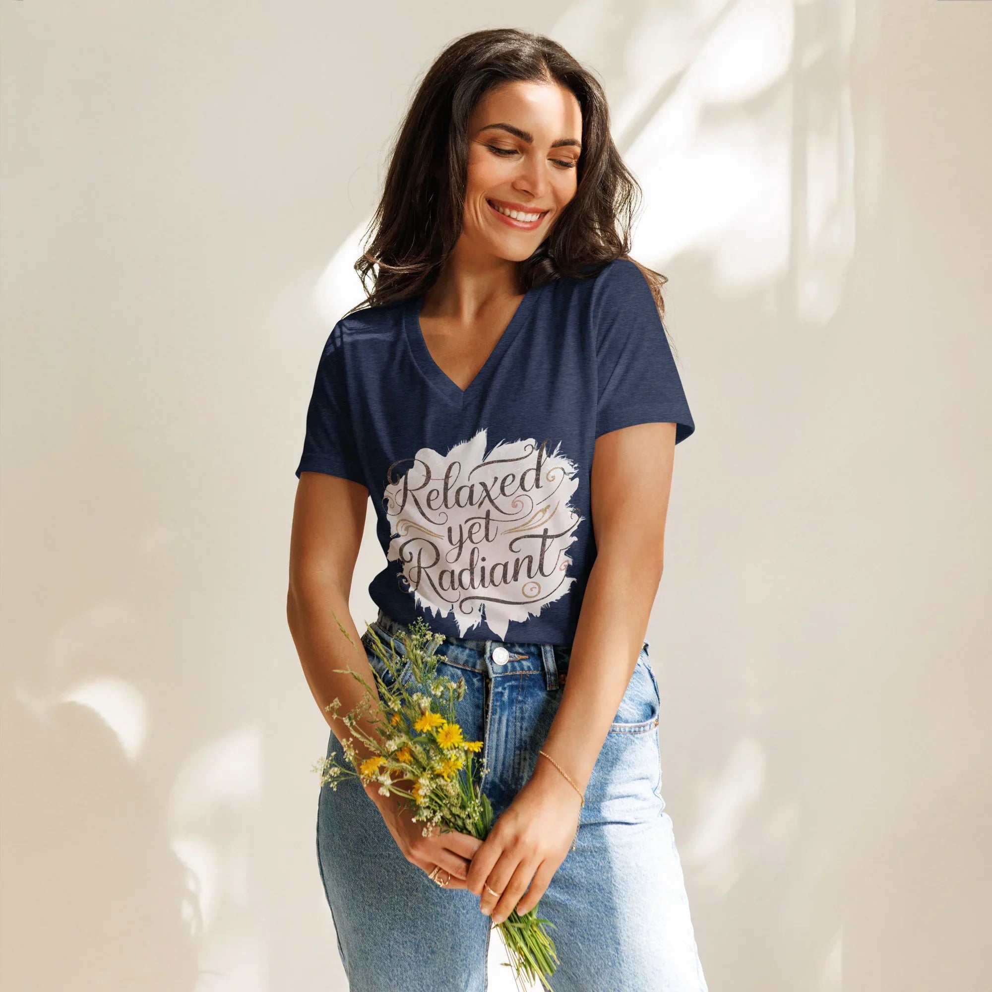 Women’s Relaxed V-Neck T-Shirt | Relaxed Yet Radiant - AwRans Clothing