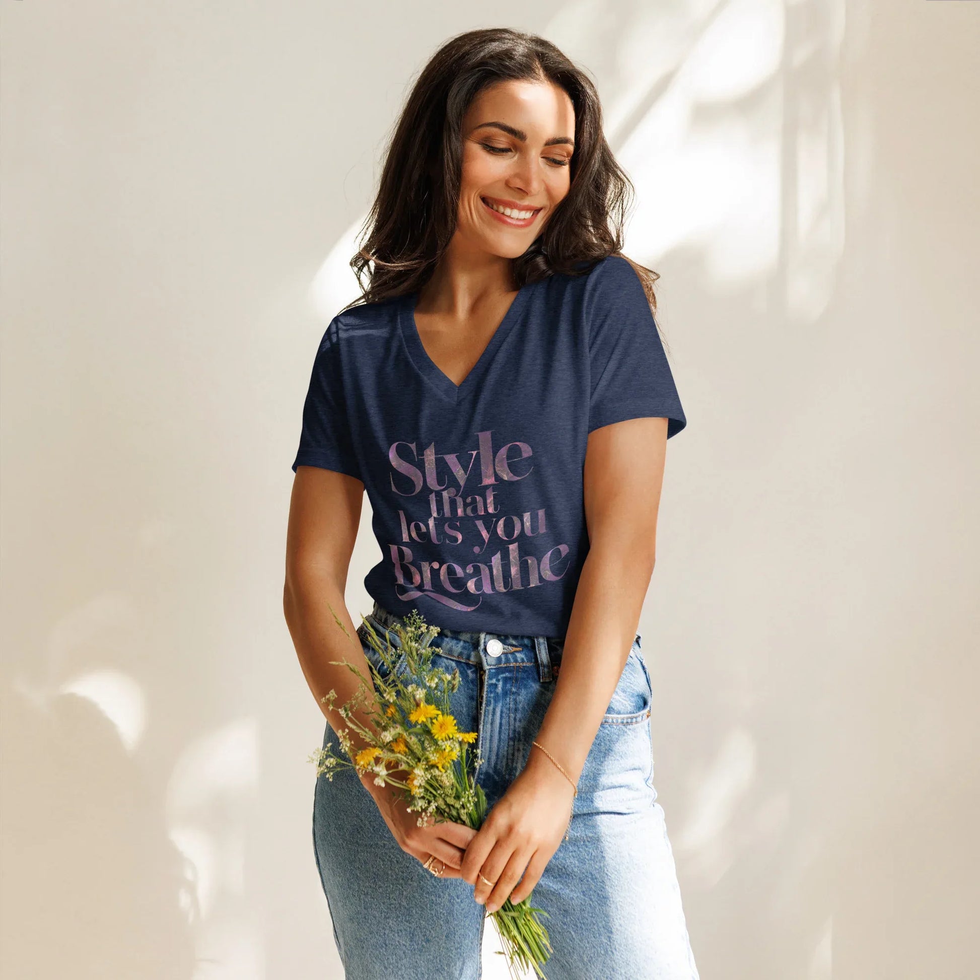 Women’s Relaxed V-Neck T-Shirt | Style That Lets You Breathe - AwRans Clothing