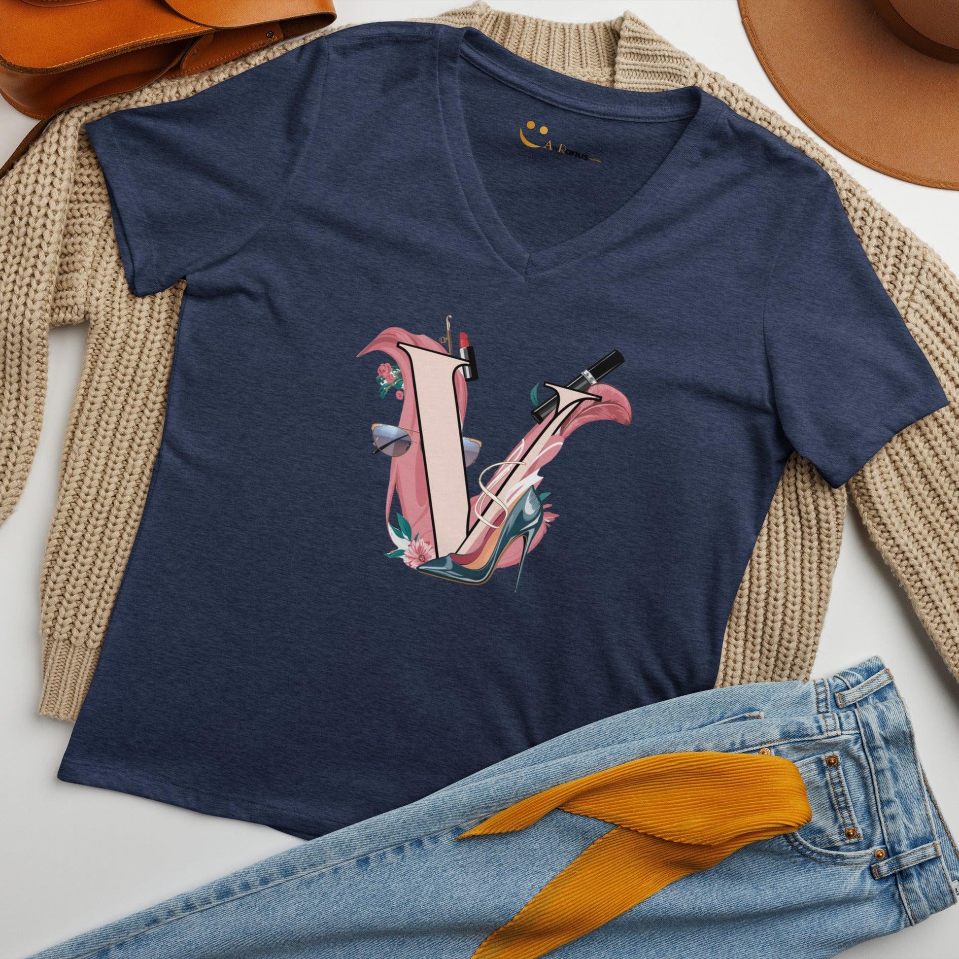 Women’s Relaxed V-Neck T-Shirt | V - AwRans Clothing