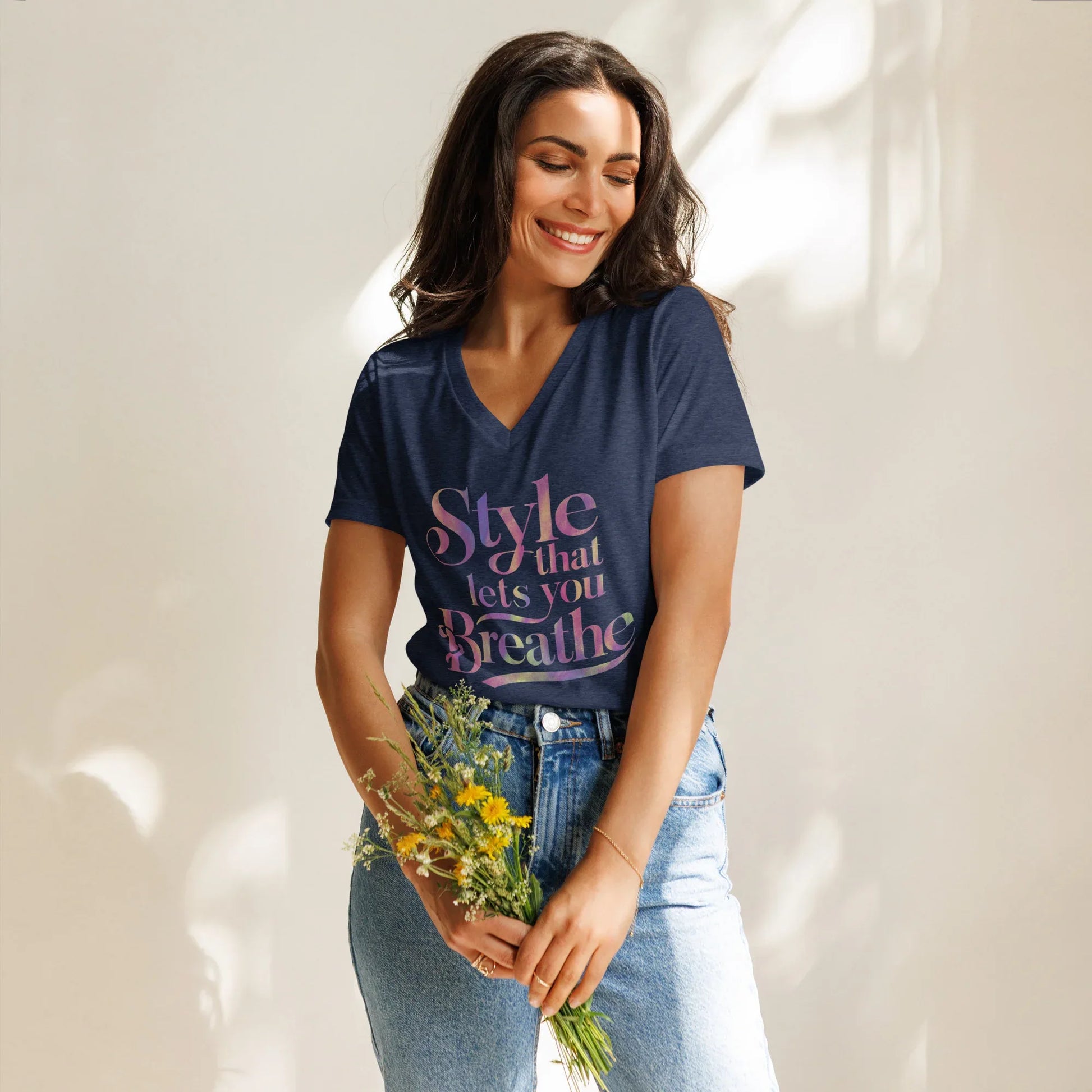 Women’s Relaxed V-Neck T-Shirt | Style That Lets You Breathe - AwRans Clothing