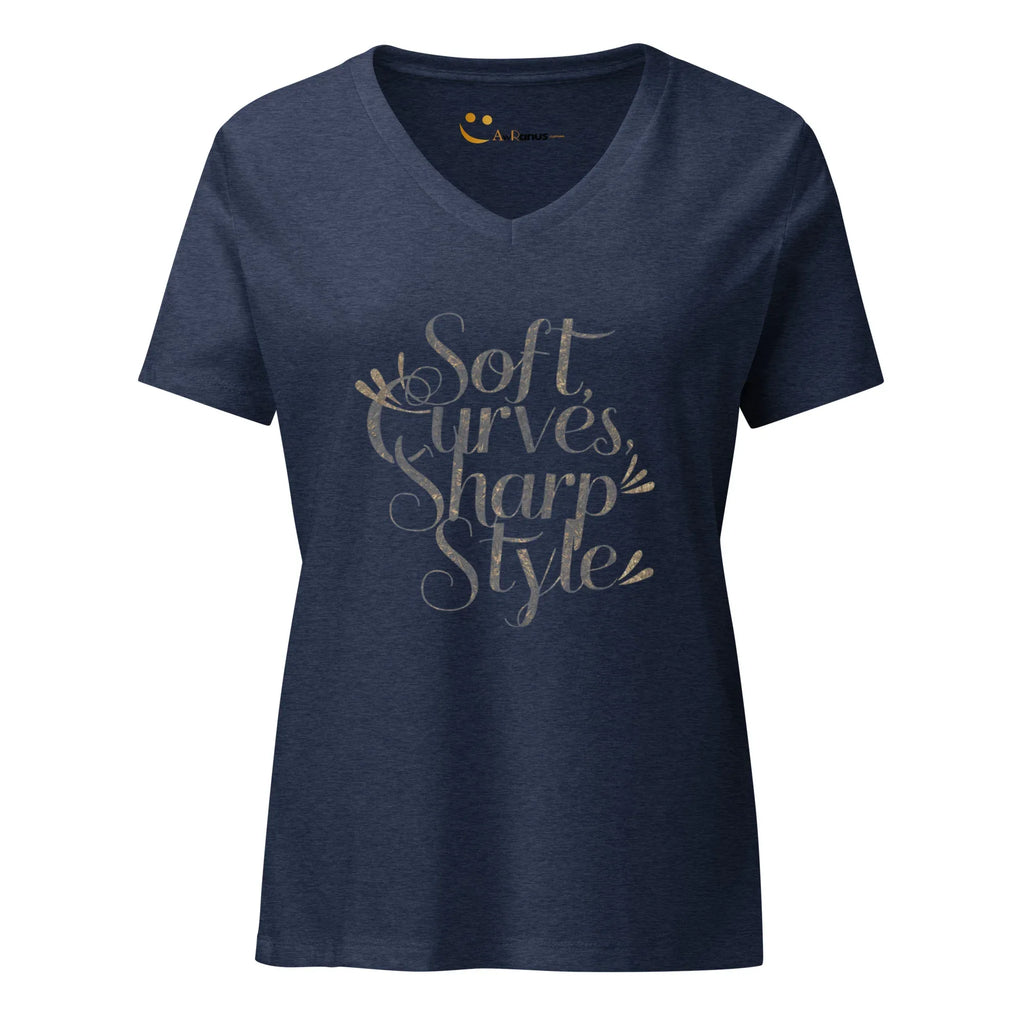 Women’s Relaxed V-Neck T-Shirt | Soft Curves Sharp Style - AwRans Clothing