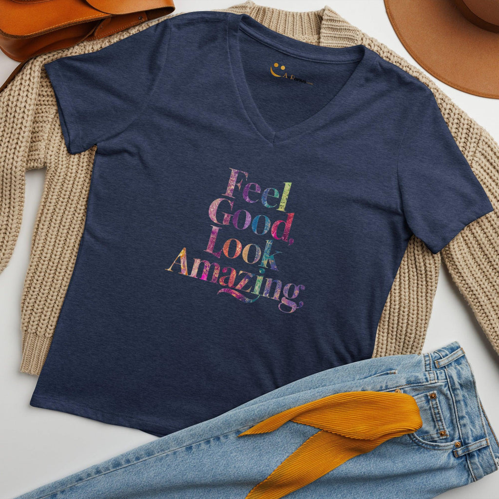 Women’s Relaxed V-Neck T-Shirt | Feel Good Look Amazing - AwRans Clothing