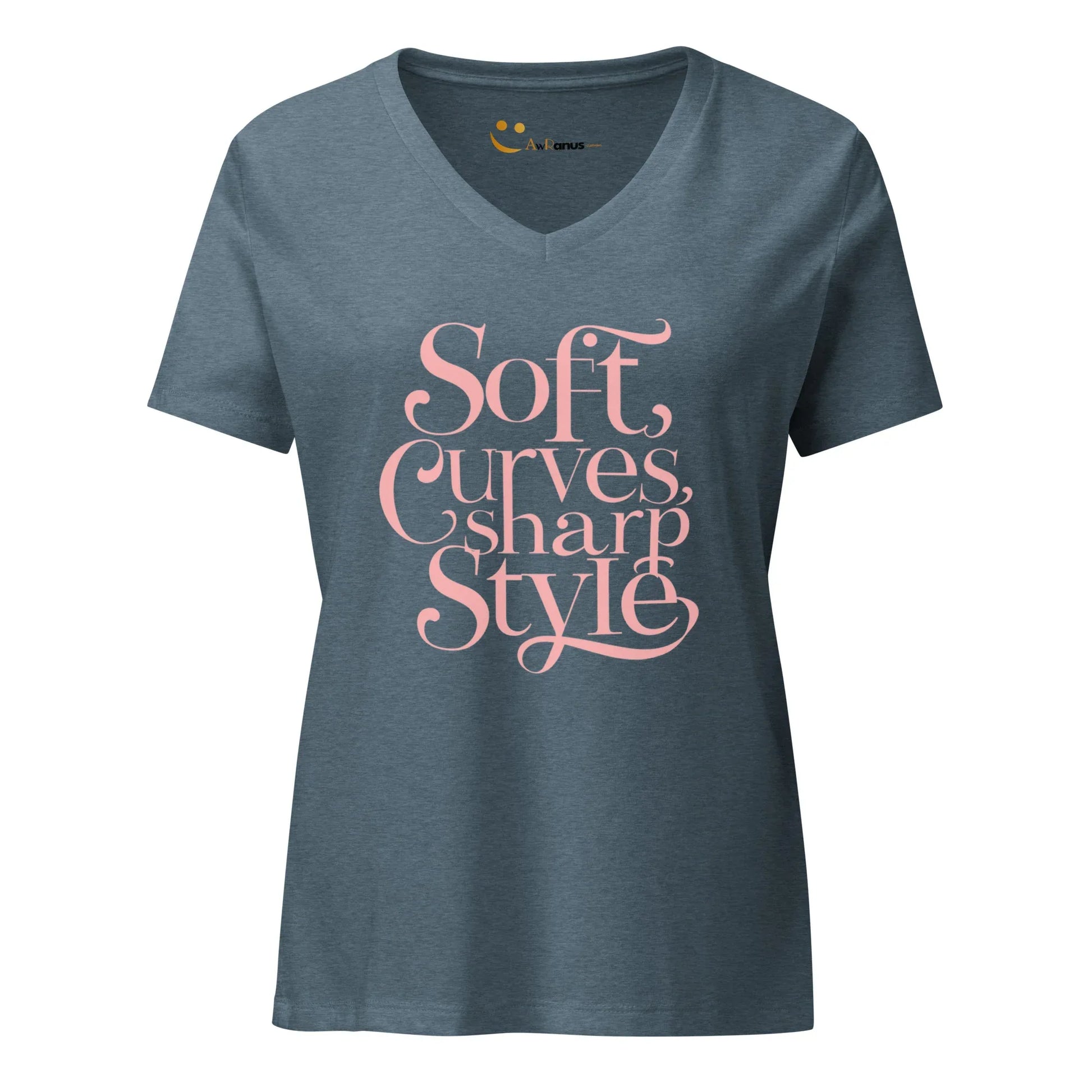 Women’s Relaxed V-Neck T-Shirt | Soft Curves Sharp Style - AwRans Clothing