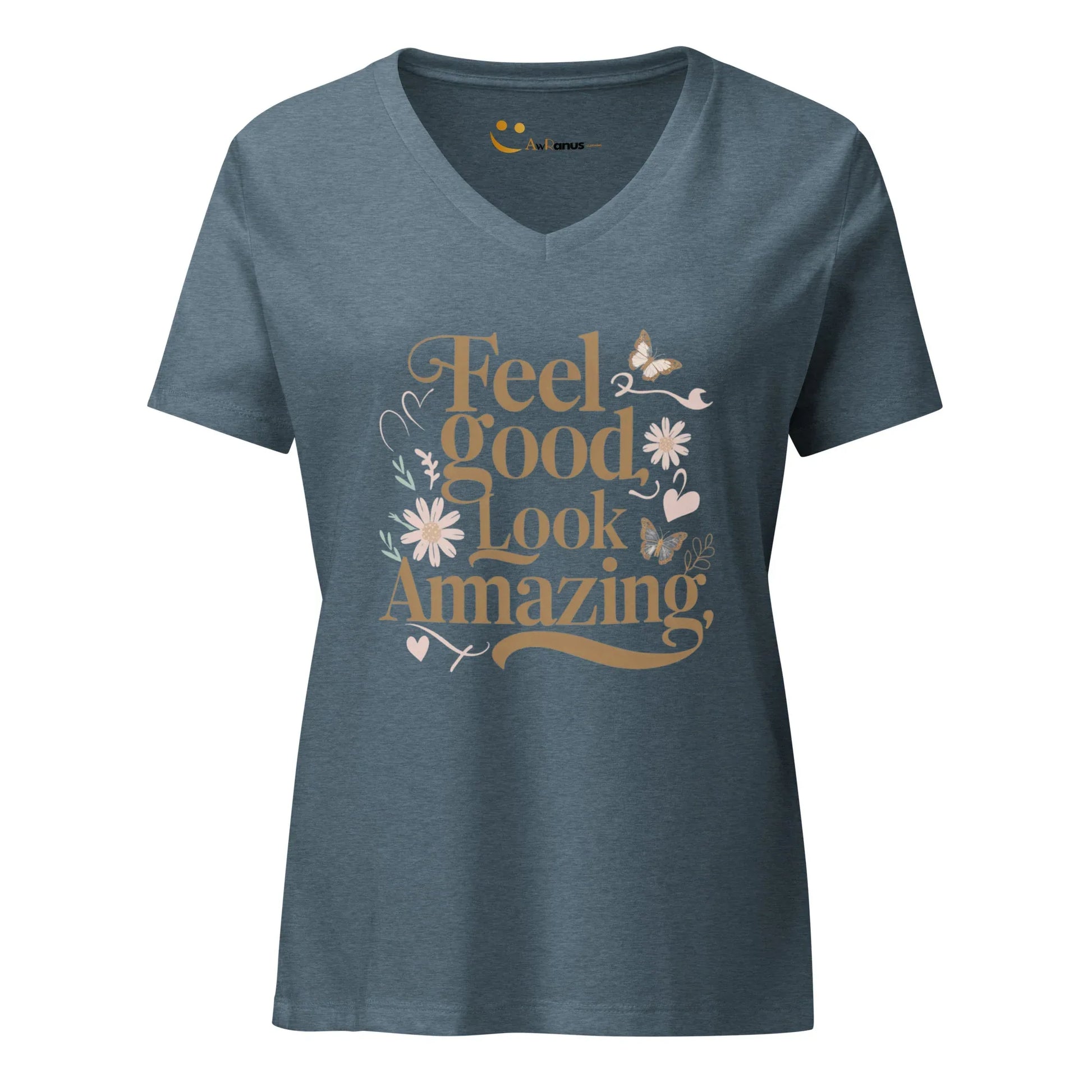 Women’s Relaxed V-Neck T-Shirt | Feel Good Look Amazing - AwRans Clothing