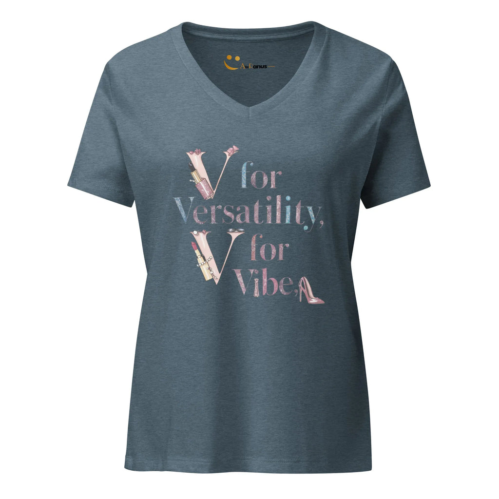 Women’s Relaxed V-Neck T-Shirt | V For Versatility,For Vibe - AwRans Clothing