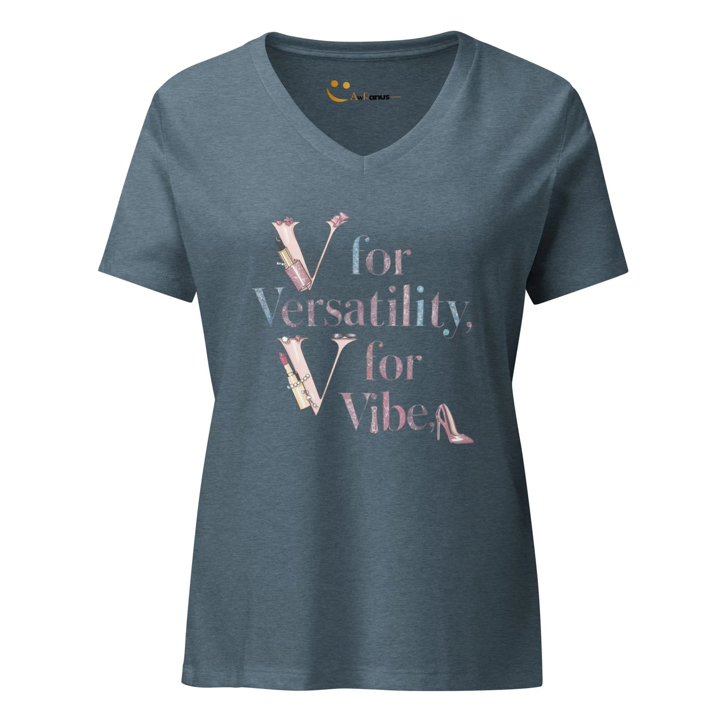 Women’s Relaxed V-Neck T-Shirt | V For Versatility,For Vibe - AwRans Clothing