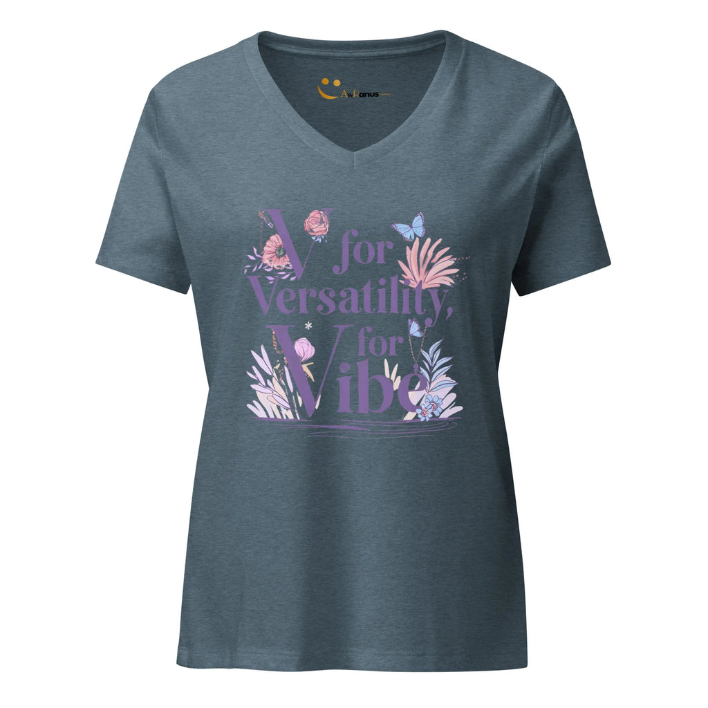 Women’s Relaxed V-Neck T-Shirt | V For Versatility,For Vibe - AwRans Clothing