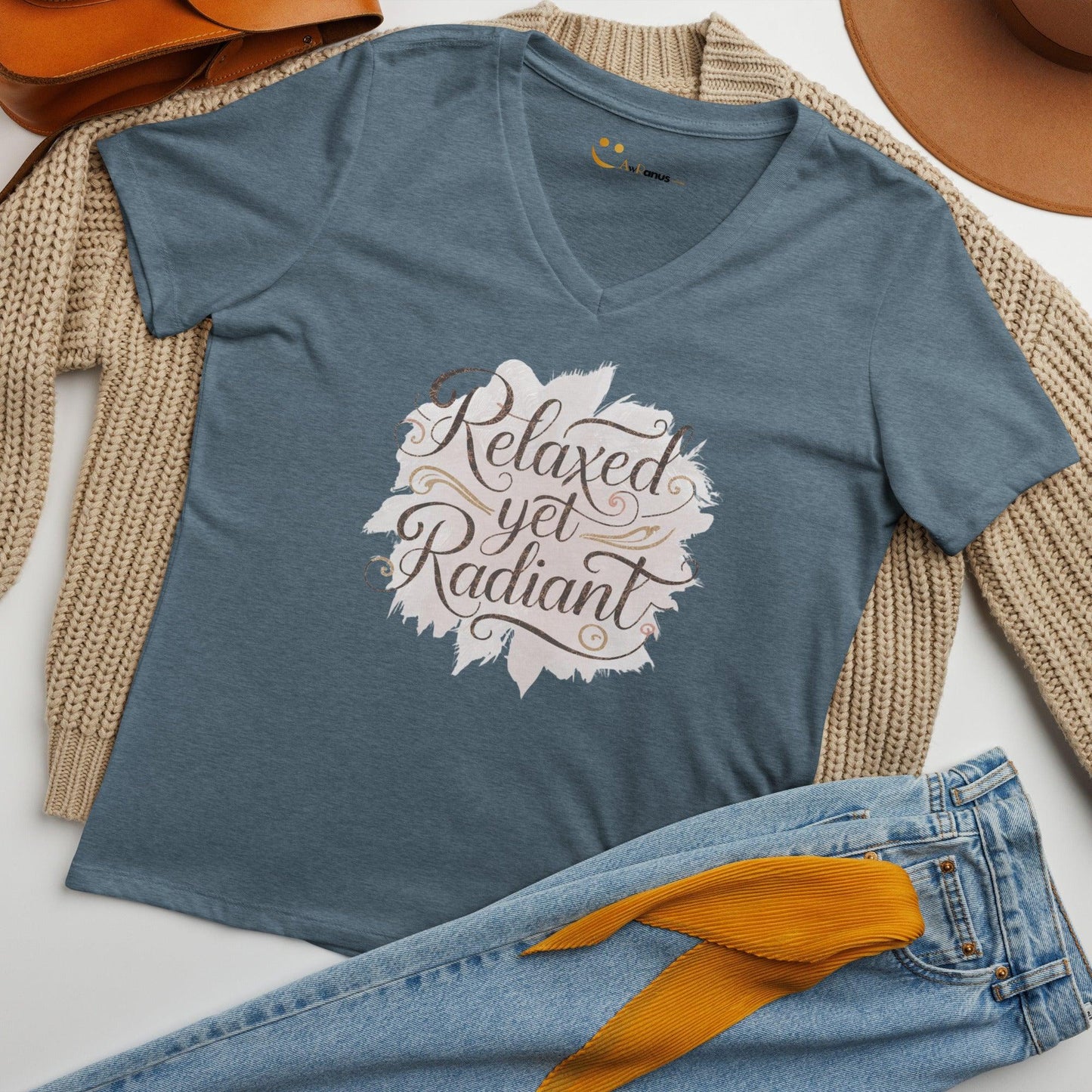 Women’s Relaxed V-Neck T-Shirt | Relaxed Yet Radiant - AwRans Clothing