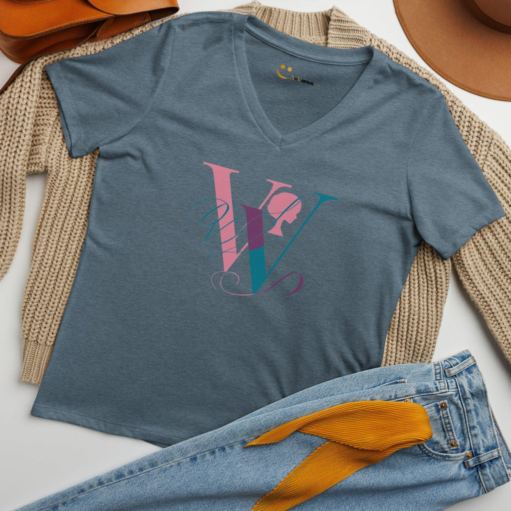 Women’s Relaxed V-Neck T-Shirt | W - AwRans Clothing