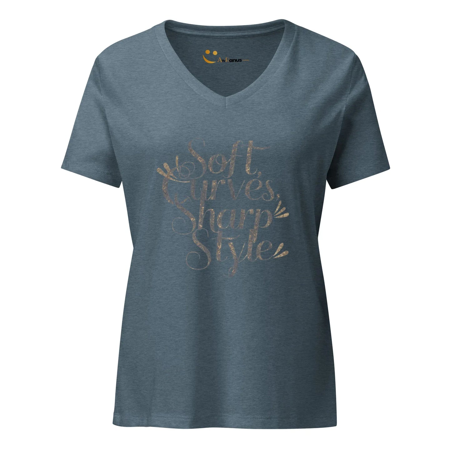 Women’s Relaxed V-Neck T-Shirt | Soft Curves Sharp Style - AwRans Clothing