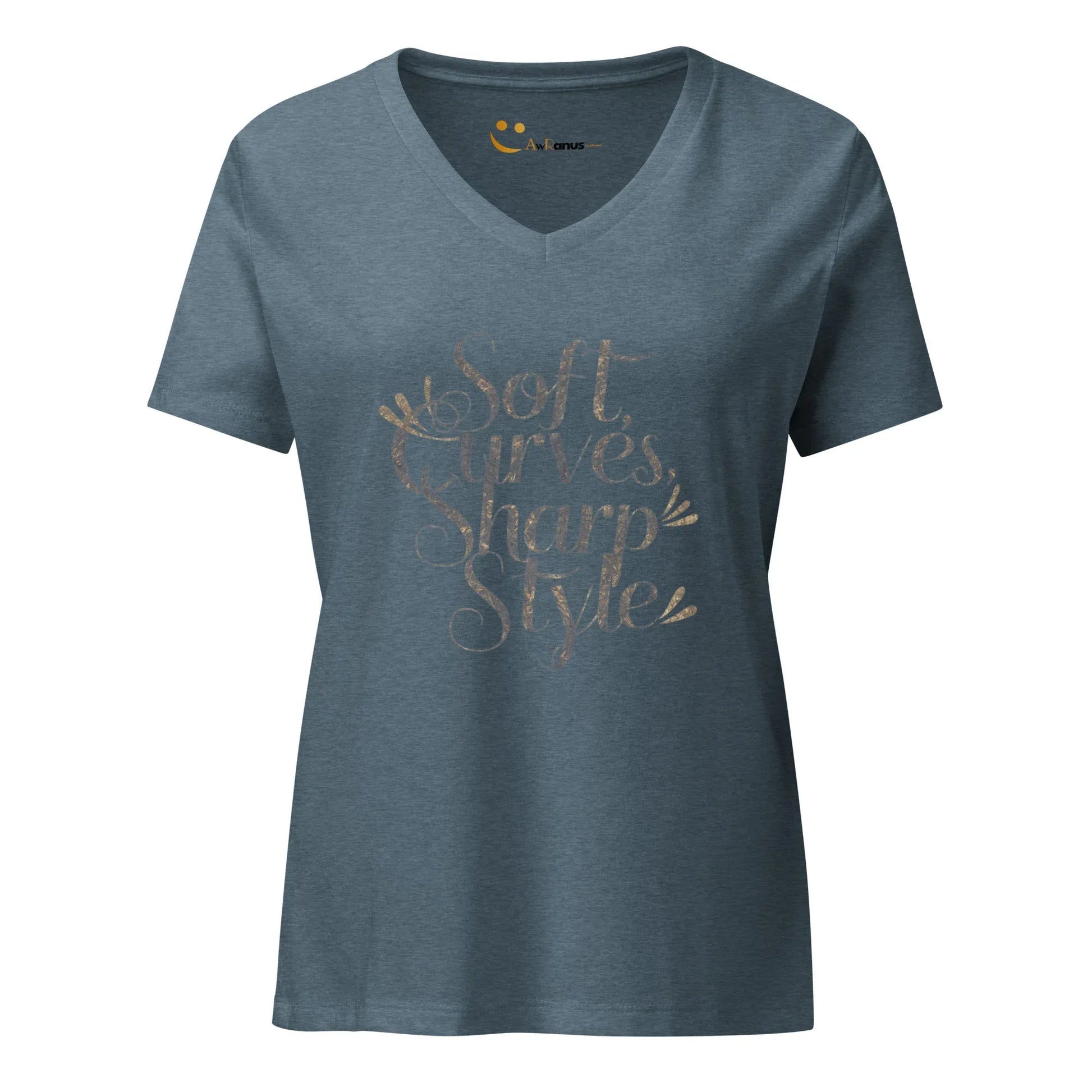 Women’s Relaxed V-Neck T-Shirt | Soft Curves Sharp Style - AwRans Clothing