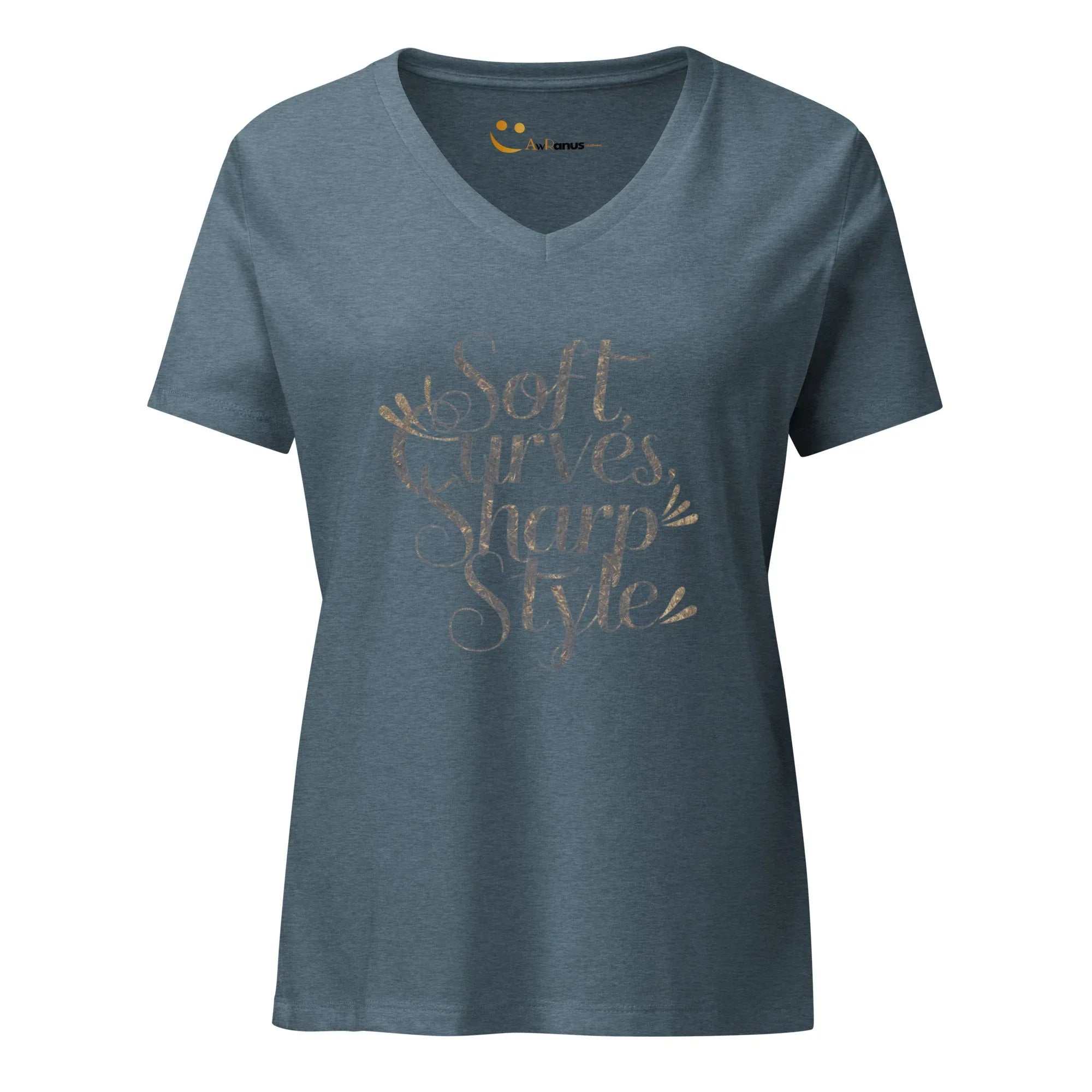 Women’s Relaxed V-Neck T-Shirt | Soft Curves Sharp Style - AwRans Clothing