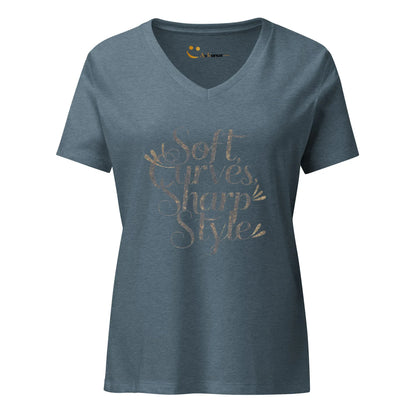 Women’s Relaxed V-Neck T-Shirt | Soft Curves Sharp Style - AwRans Clothing
