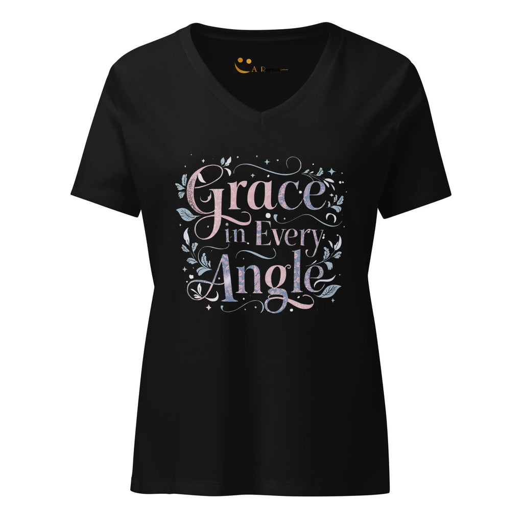 Women’s Relaxed V-Neck T-Shirt | Grace In Every Angle - AwRans Clothing