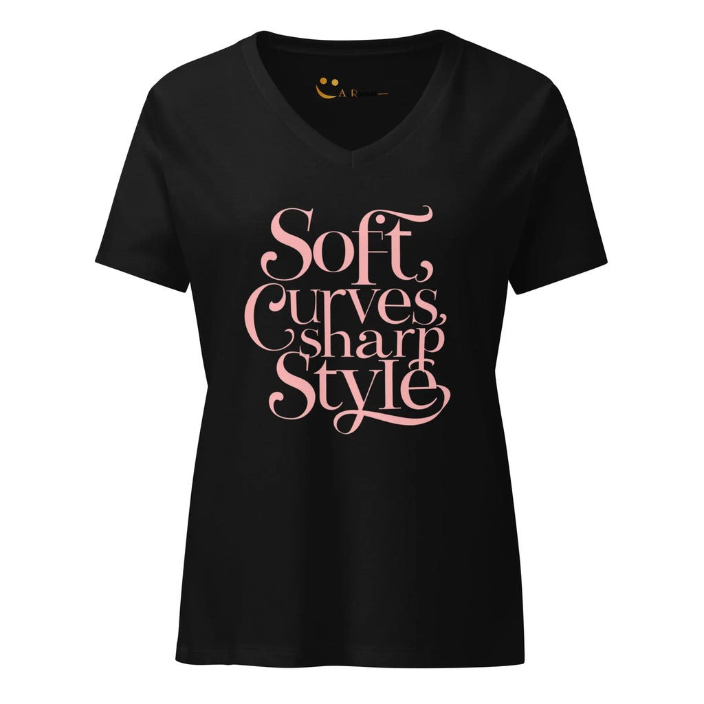 Women’s Relaxed V-Neck T-Shirt | Soft Curves Sharp Style - AwRans Clothing