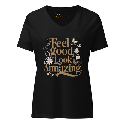 Women’s Relaxed V-Neck T-Shirt | Feel Good Look Amazing - AwRans Clothing