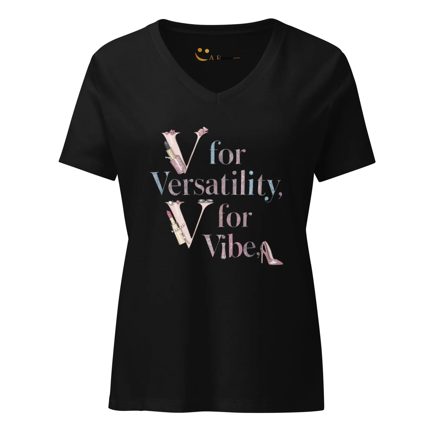 Women’s Relaxed V-Neck T-Shirt | V For Versatility,For Vibe - AwRans Clothing
