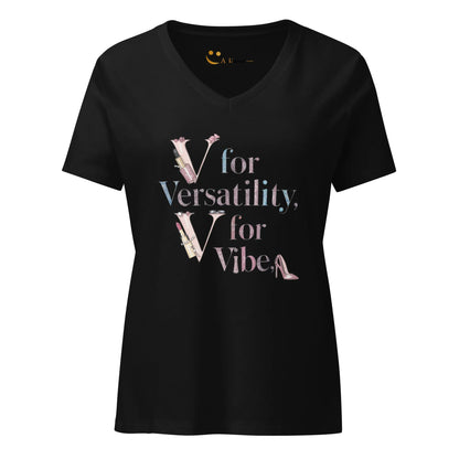 Women’s Relaxed V-Neck T-Shirt | V For Versatility,For Vibe - AwRans Clothing