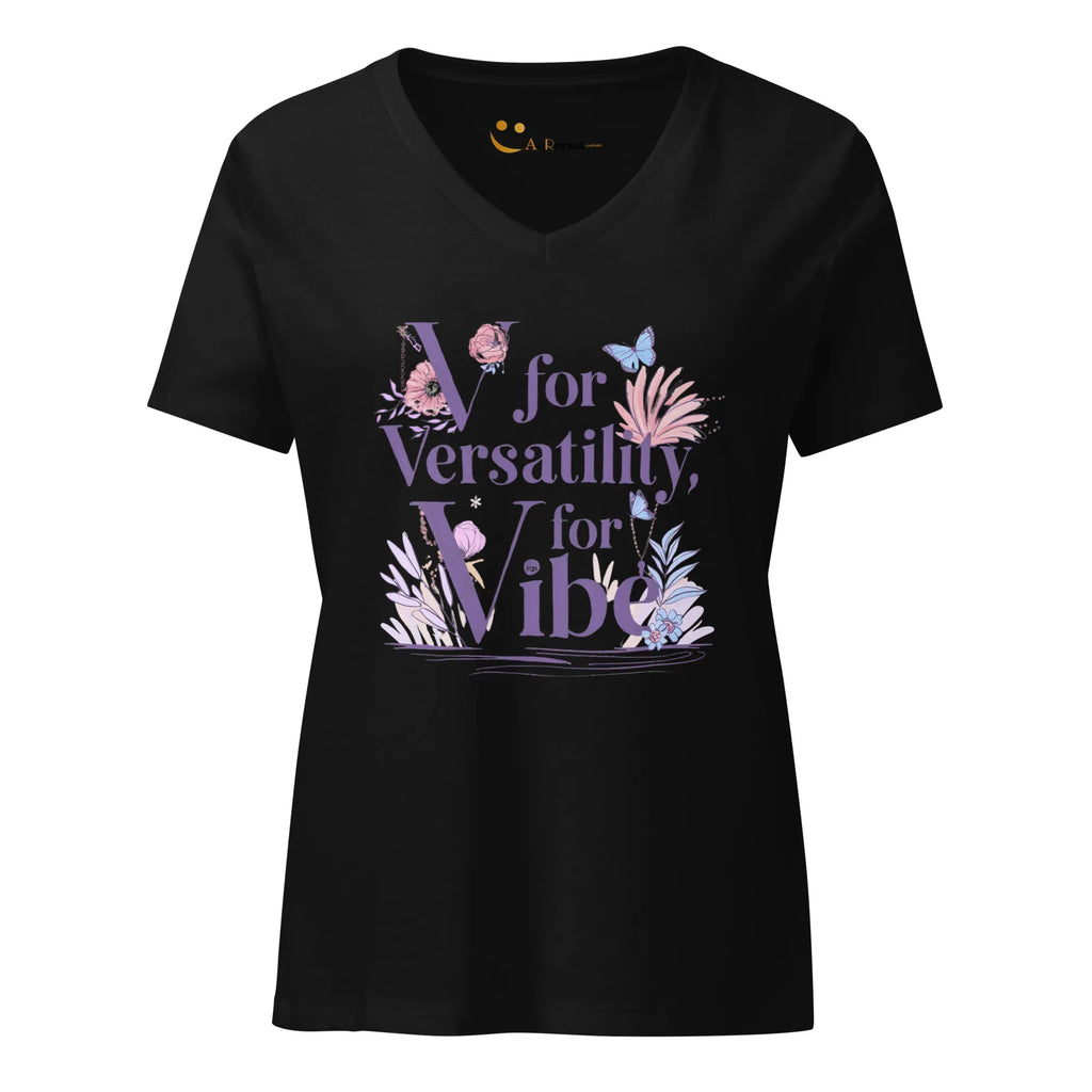 Women’s Relaxed V-Neck T-Shirt | V For Versatility,For Vibe - AwRans Clothing