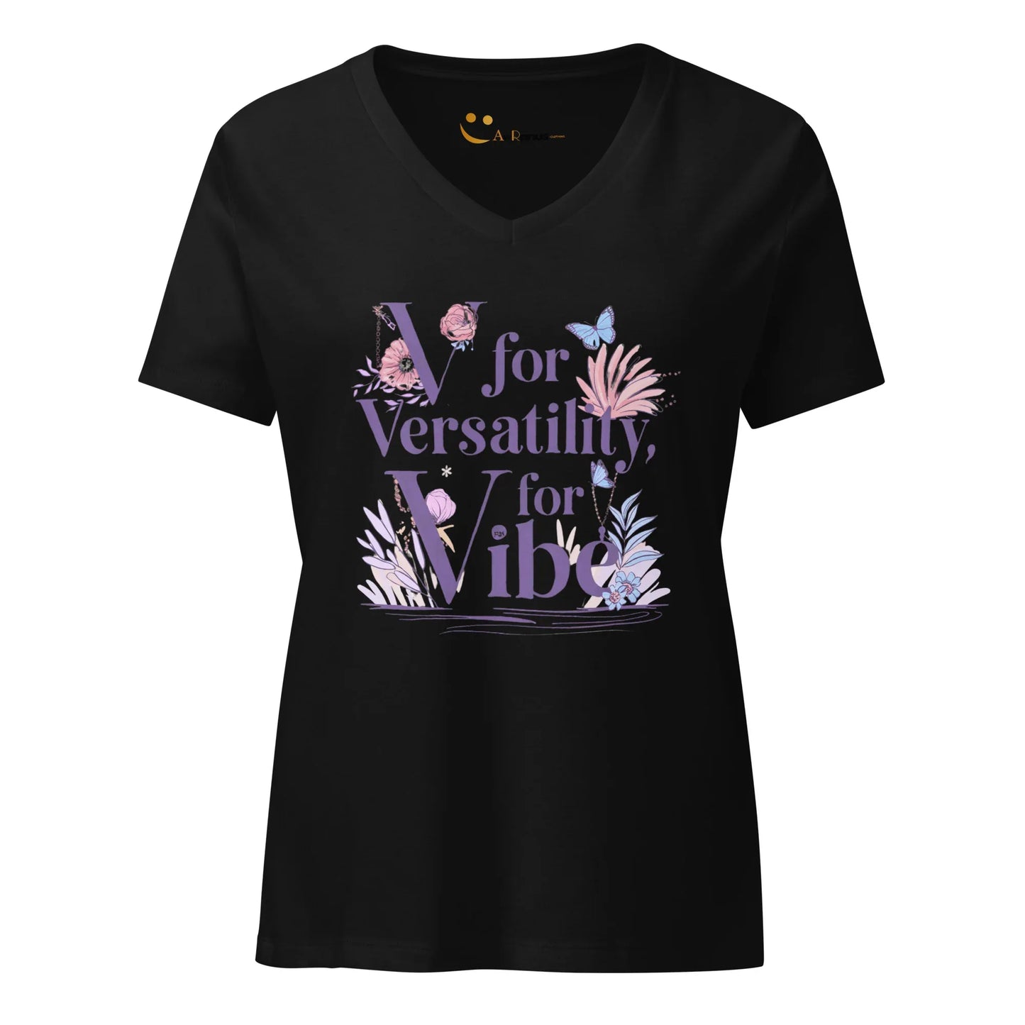 Women’s Relaxed V-Neck T-Shirt | V For Versatility,For Vibe - AwRans Clothing