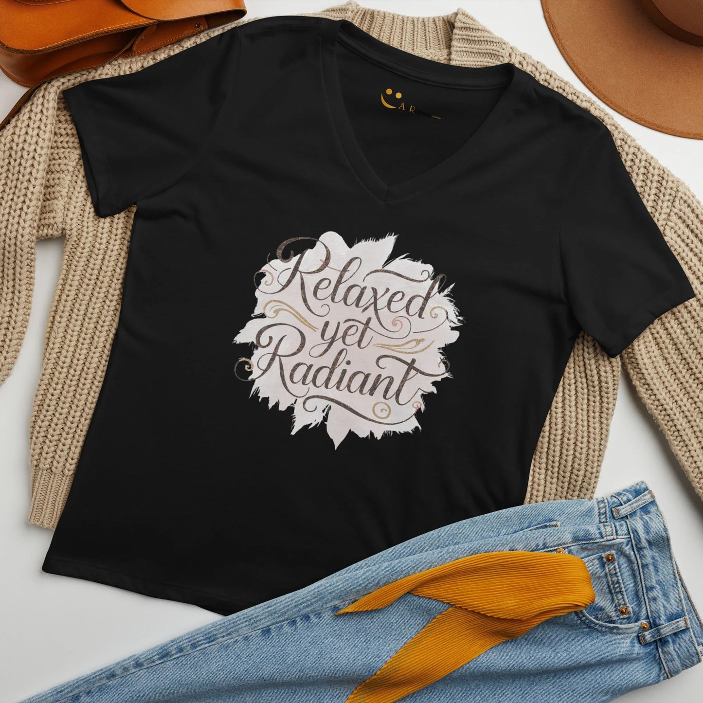 Women’s Relaxed V-Neck T-Shirt | Relaxed Yet Radiant - AwRans Clothing