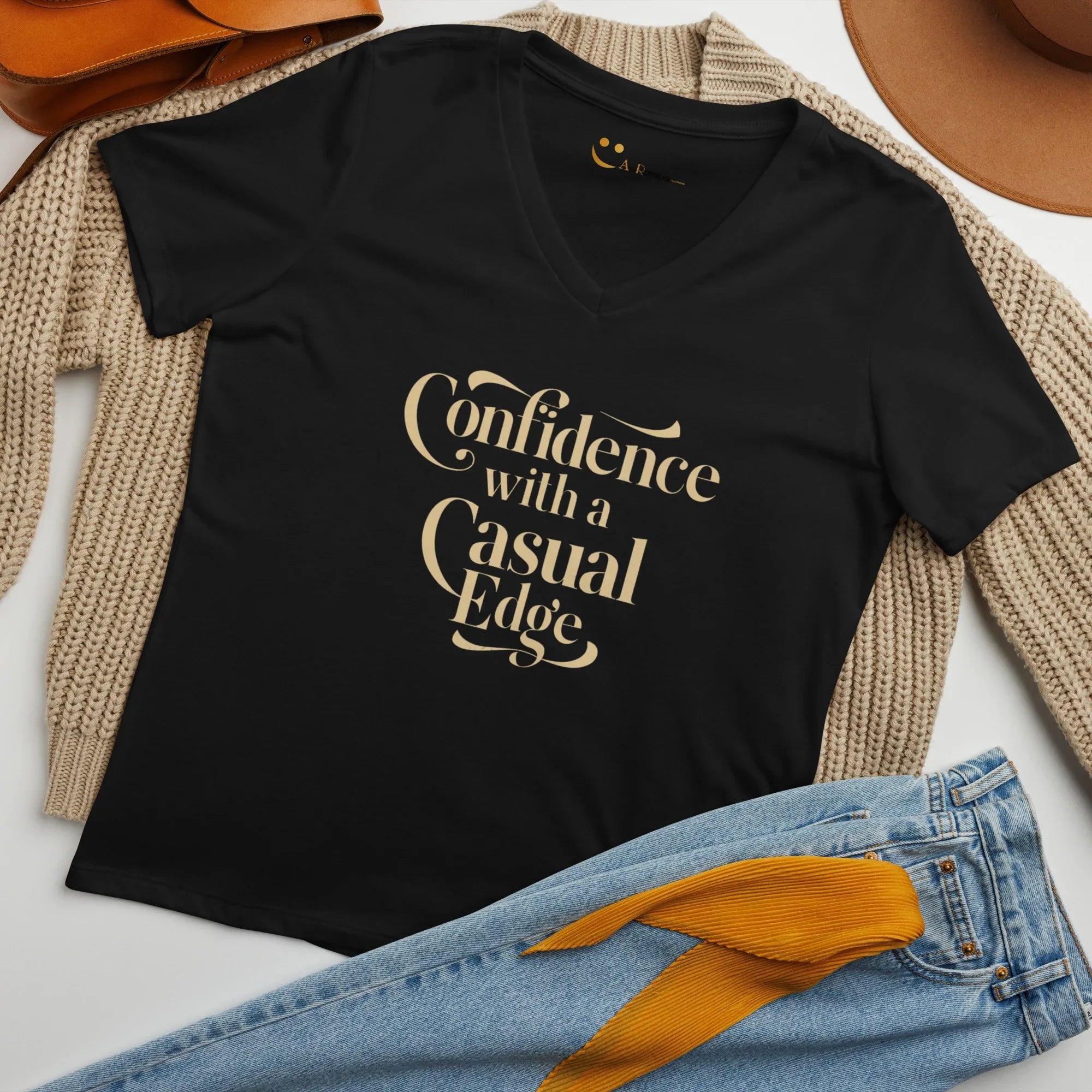 Women’s Relaxed V-Neck T-Shirt | Confidence With A Casual Edge - AwRans Clothing