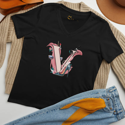 Women’s Relaxed V-Neck T-Shirt | V - AwRans Clothing