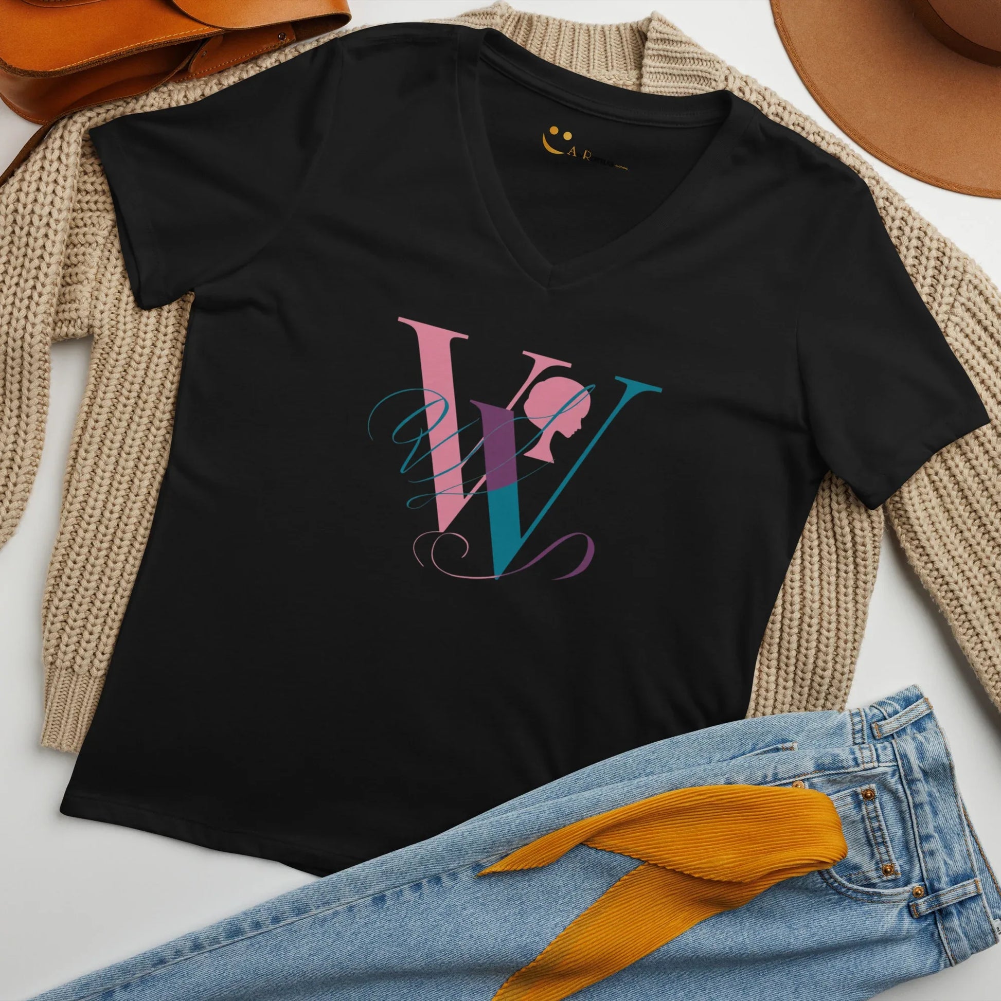 Women’s Relaxed V-Neck T-Shirt | W - AwRans Clothing