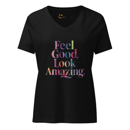 Women’s Relaxed V-Neck T-Shirt | Feel Good Look Amazing - AwRans Clothing