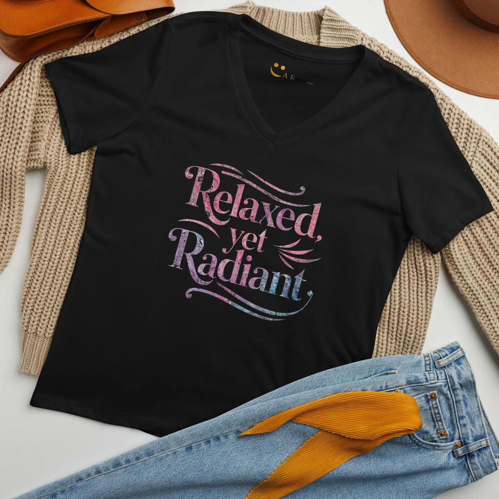 Women’s Relaxed V-Neck T-Shirt | Relaxed Yet Radiant - AwRans Clothing