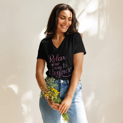 Women’s Relaxed V-Neck T-Shirt | Relax Your Way To Elegnce - AwRans Clothing