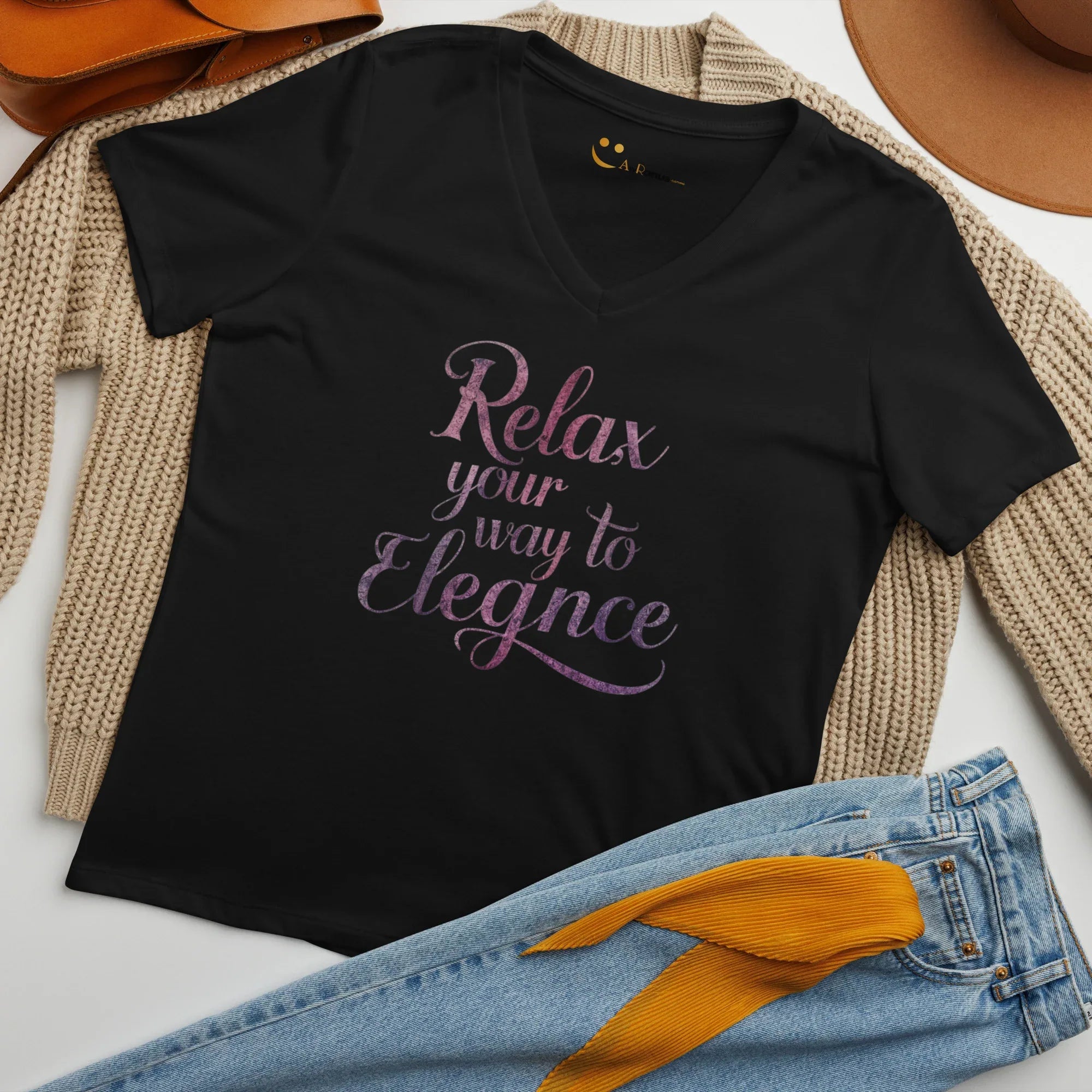 Women’s Relaxed V-Neck T-Shirt | Relax Your Way To Elegnce - AwRans Clothing