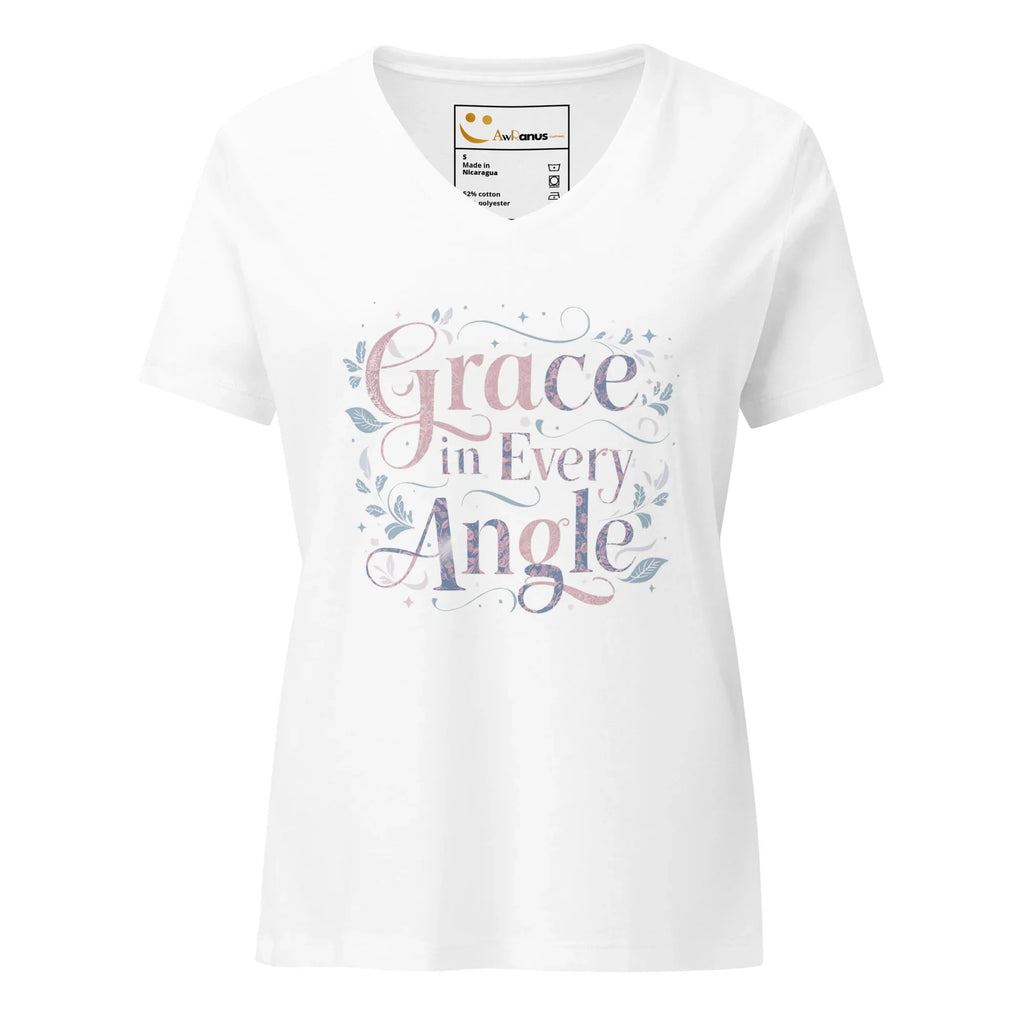 Women’s Relaxed V-Neck T-Shirt | Grace In Every Angle - AwRans Clothing