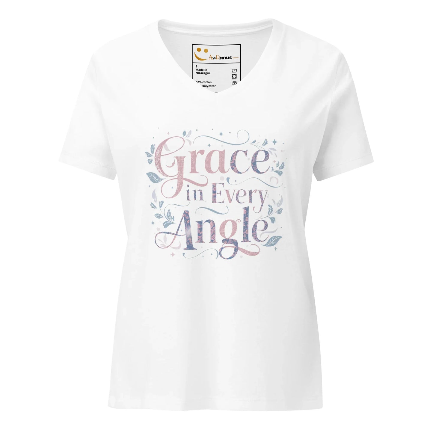 Women’s Relaxed V-Neck T-Shirt | Grace In Every Angle - AwRans Clothing