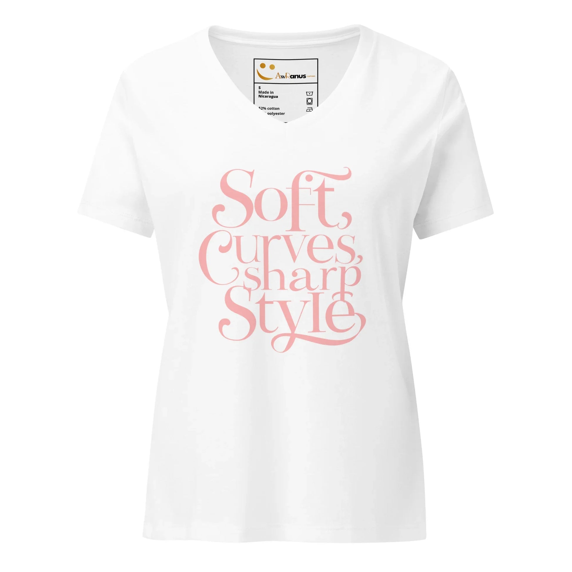 Women’s Relaxed V-Neck T-Shirt | Soft Curves Sharp Style - AwRans Clothing