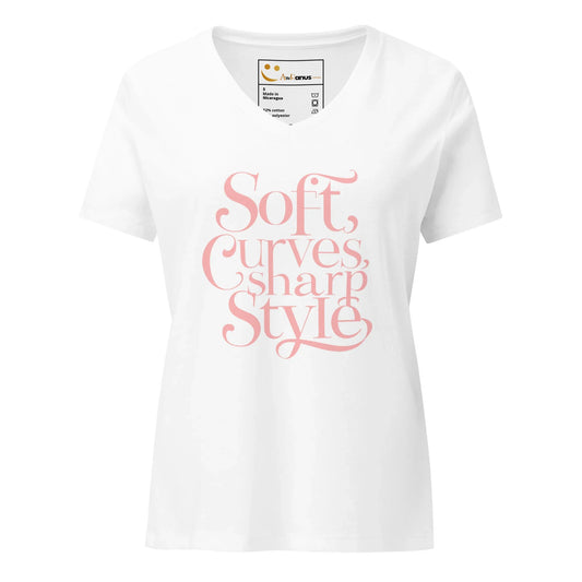Women’s Relaxed V-Neck T-Shirt | Soft Curves Sharp Style - AwRans Clothing